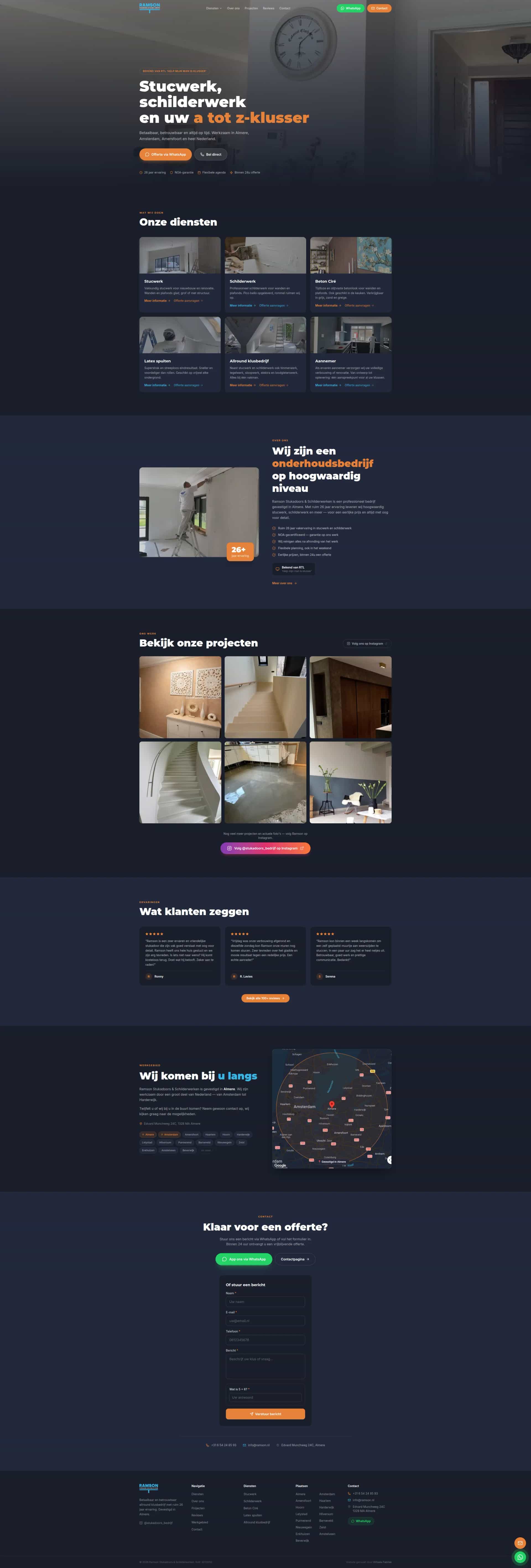 Website screenshot van Stukadoorsbedrijf Ramson