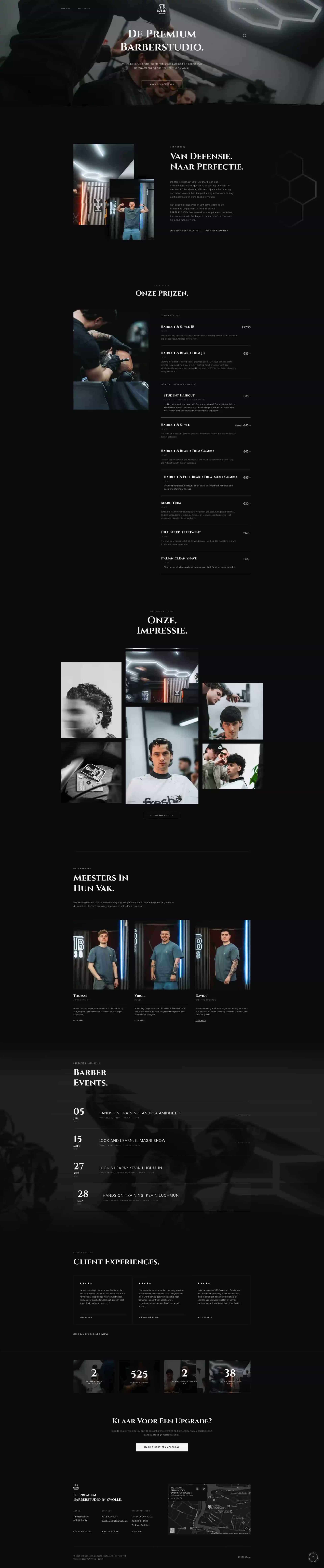 Website screenshot van VTB Essence in browser frame